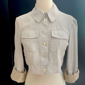 Michael Kors Collection linen crop blazer